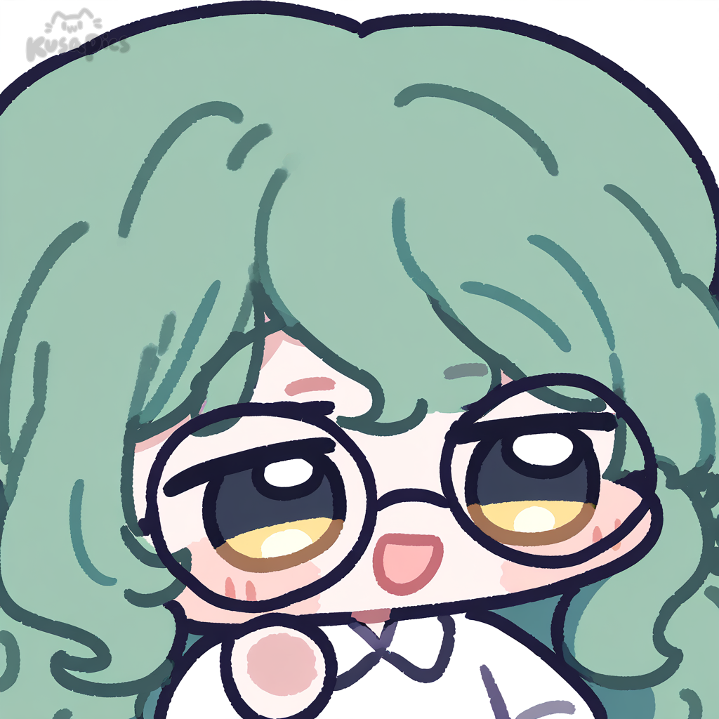 Green-haired character with glasses and white shirt