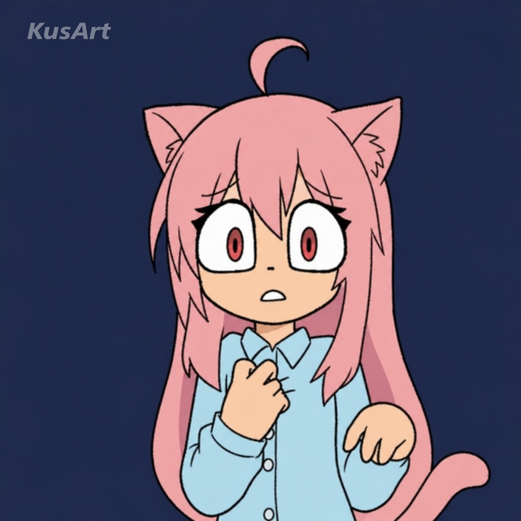 Meme de animación de antes de 2012 recreado con una chica gato de anime chibi en estilo de bucle retro