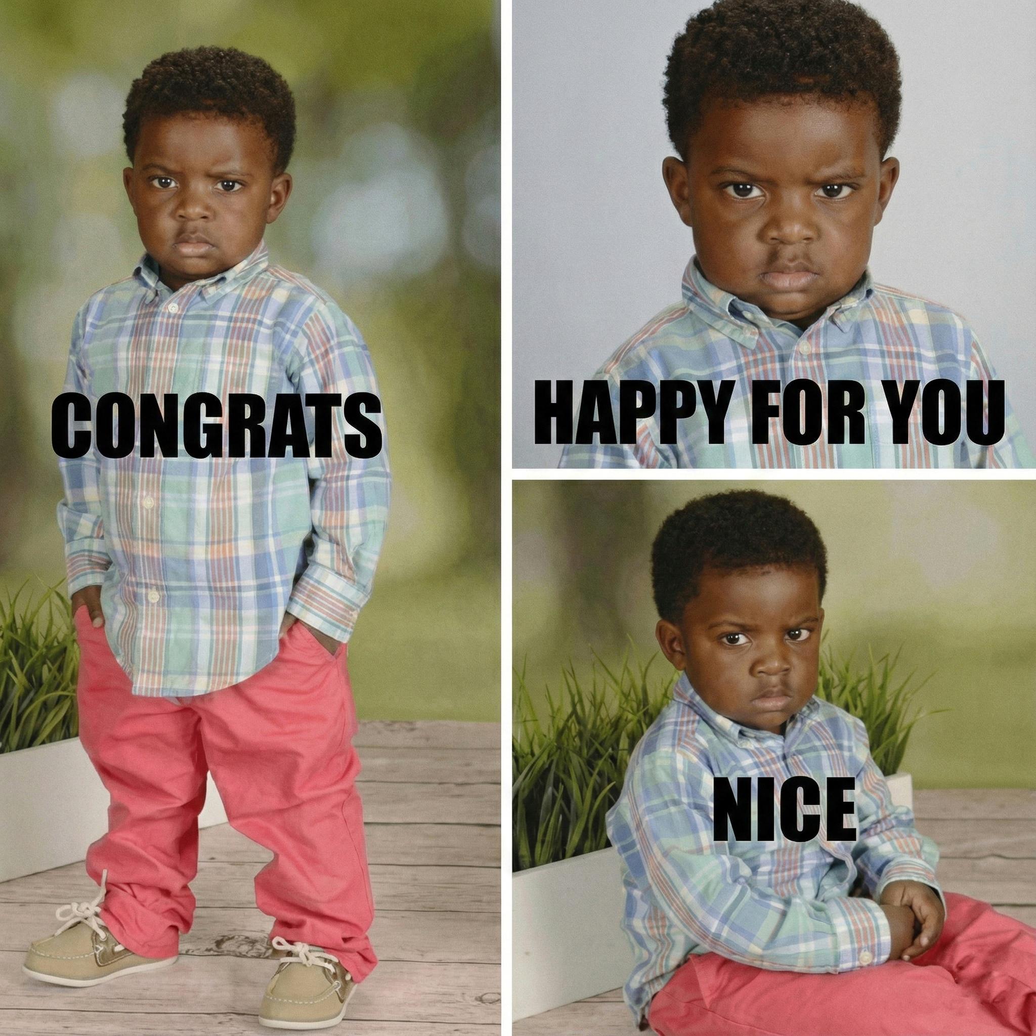 AI Generated Plantilla de meme «me alegro por ti»