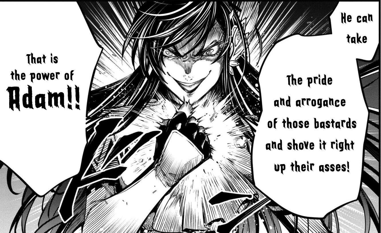 Meme de la barbilla puntiaguda de anime con un texto de macro de imagen maldita absurda
