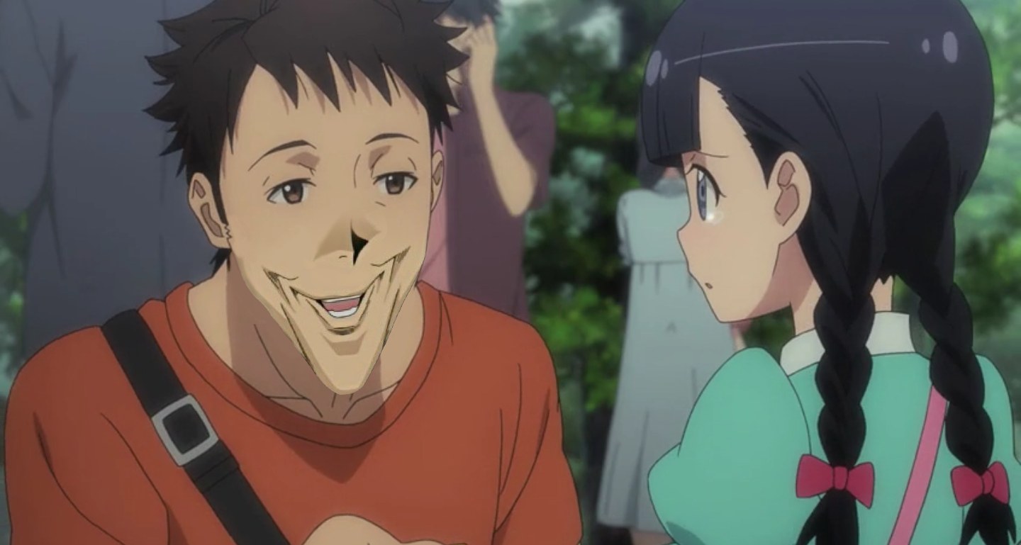 Edición photoshop de barbilla de anime extremadamente larga y afilada