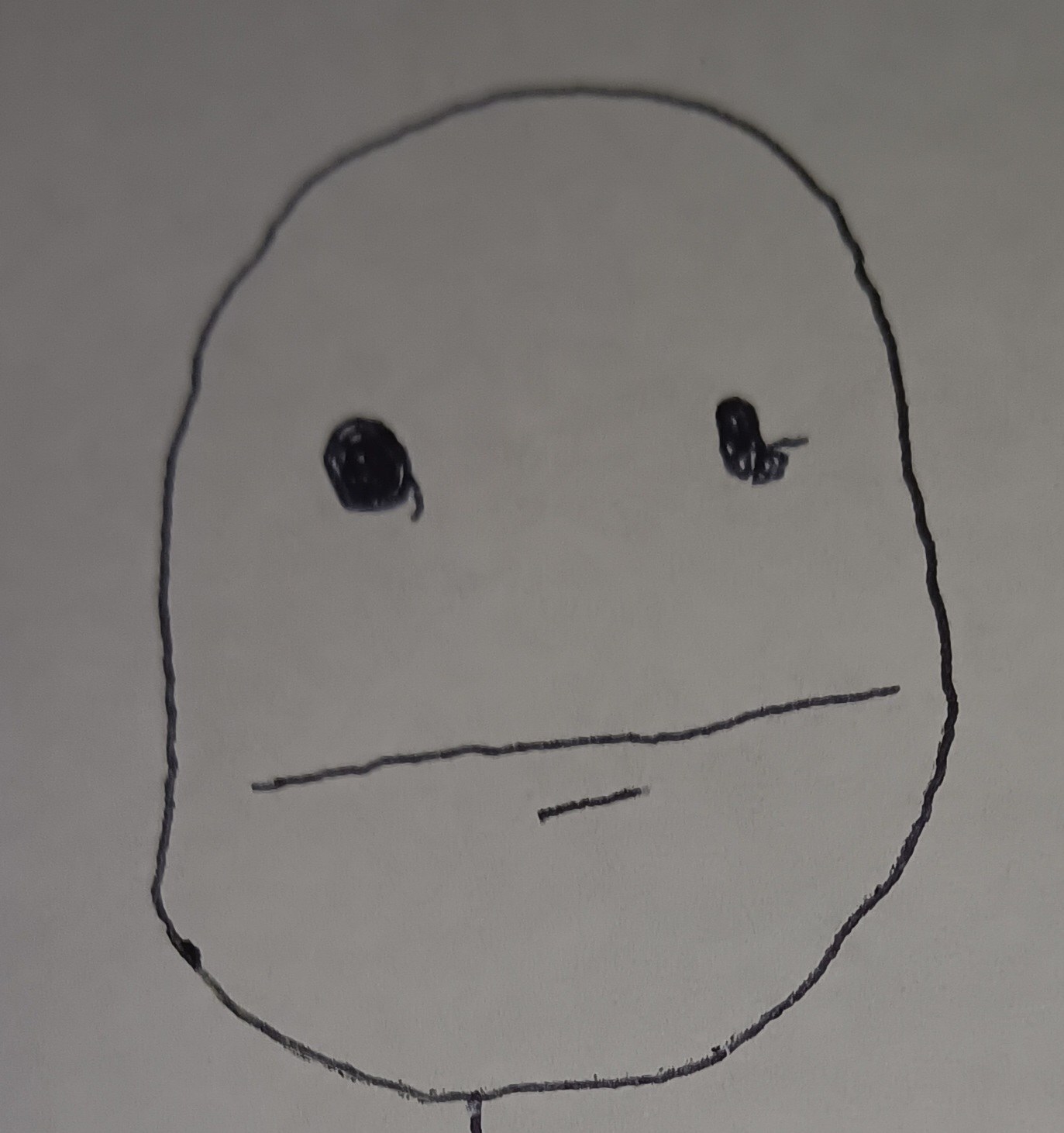 Línea de dibujo de la Poker Face hecha a mano, la clásica base de la cara seria