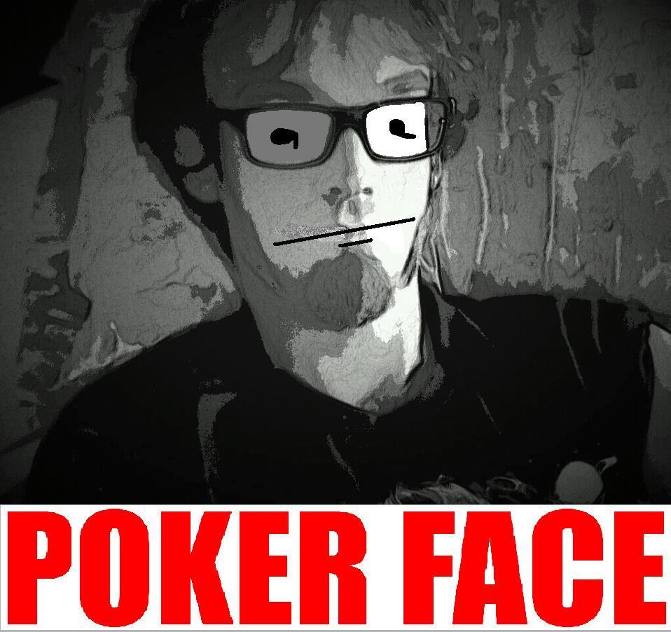 Reacción de poker face con un texto de macro de cara seria impasible