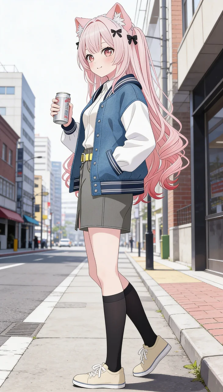 AI character editor multiple edits - city street casual outfit