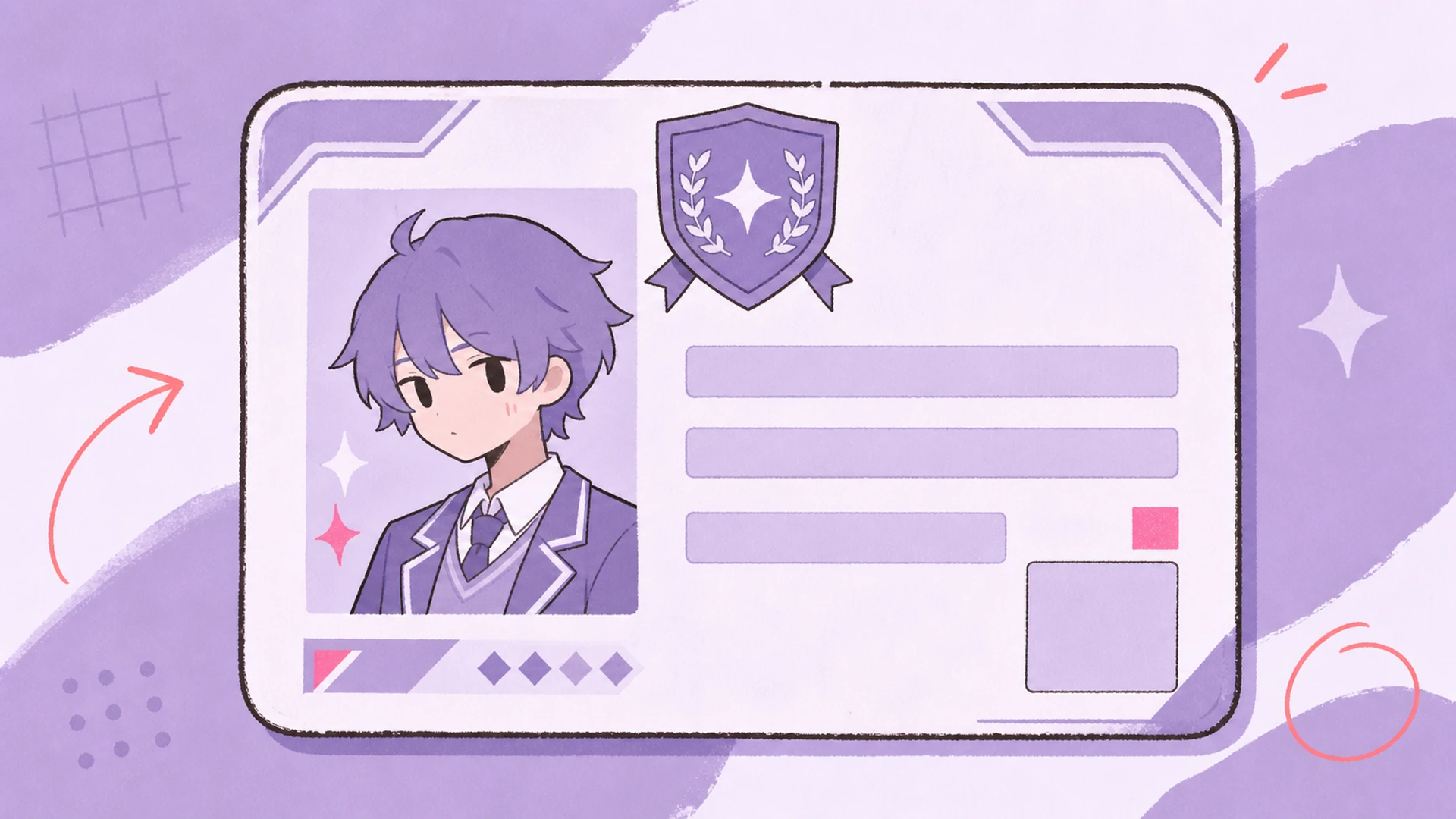 Tarjeta de perfil de OC - AI Creador de Carnet Estudiantil Anime
