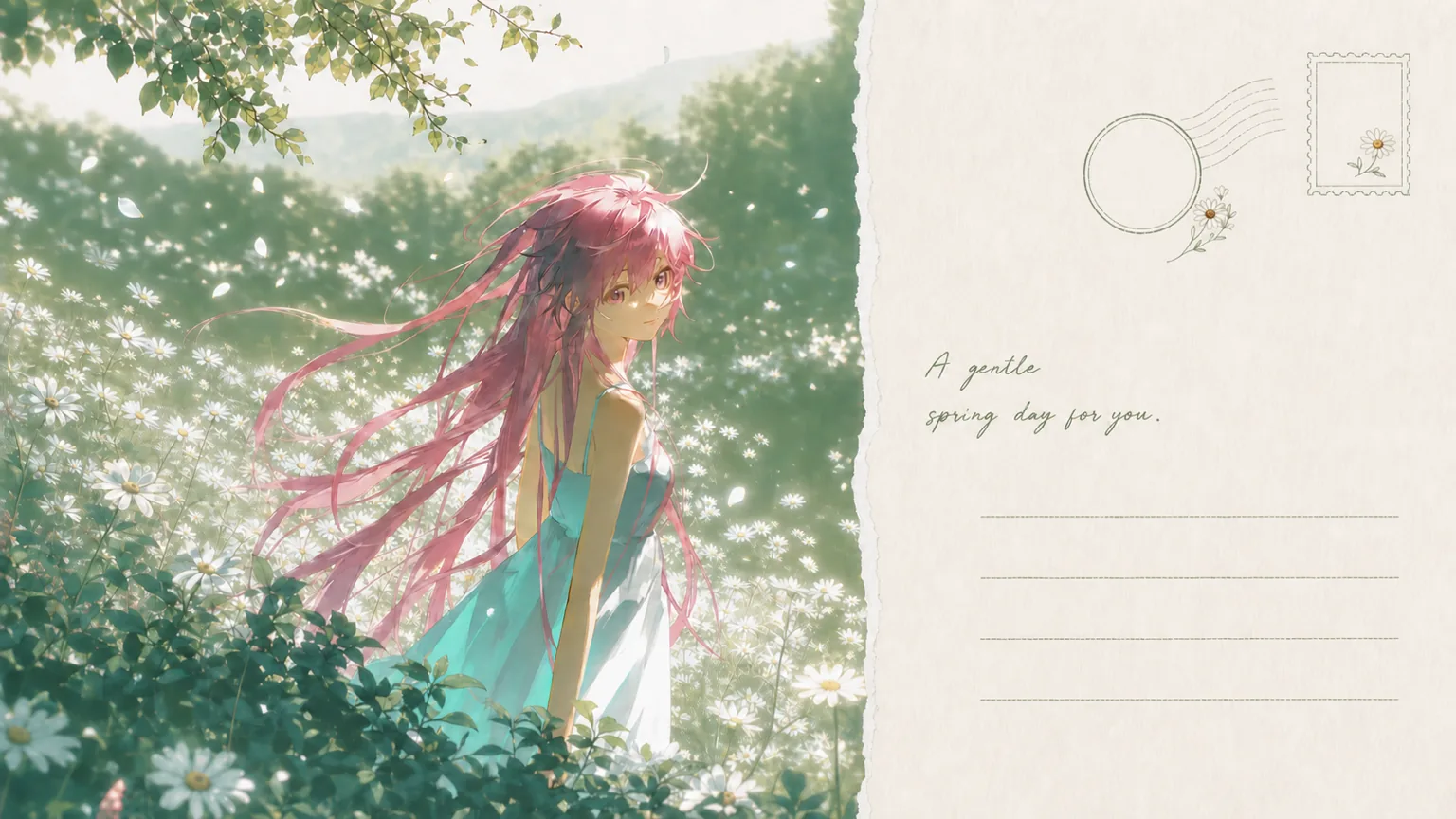 Healing Postcard AI Anime Healing Postcard Maker result — After