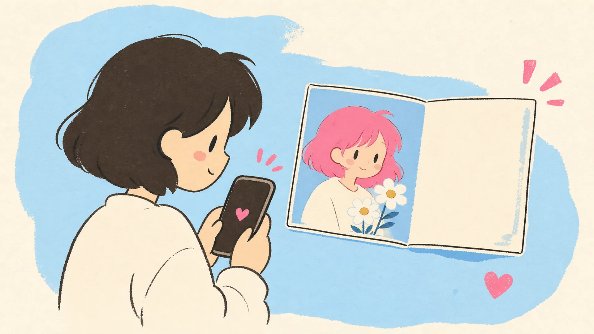 Ánimo para cualquier día - Creador IA de postales anime relajantes