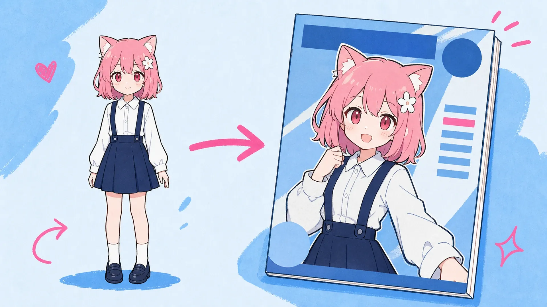 Diseño editorial, remezclado en torno a tu personaje - AI Creador de Portadas de Revista Anime