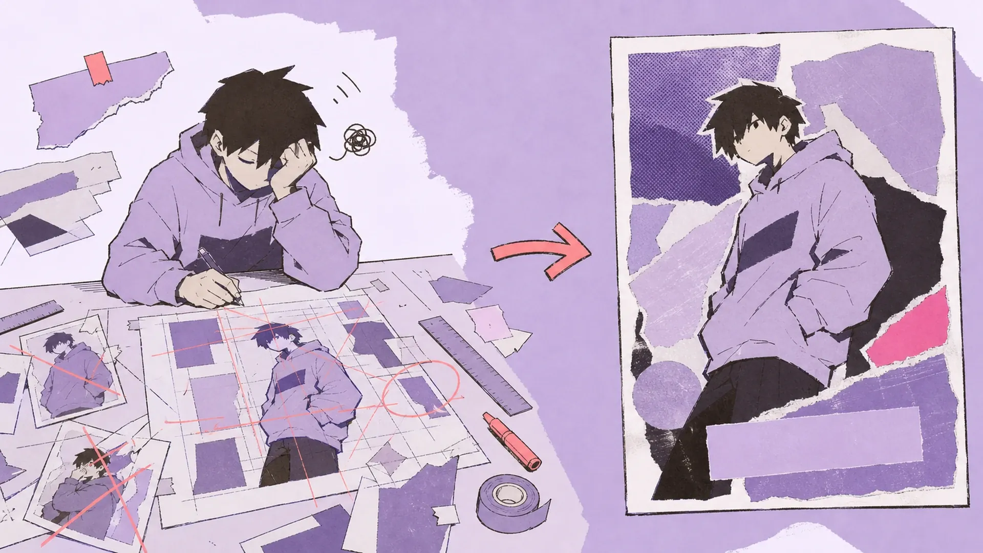 Wo das Layout schiefgeht - AI Manga Streetwear Fanzine-Poster-Generator