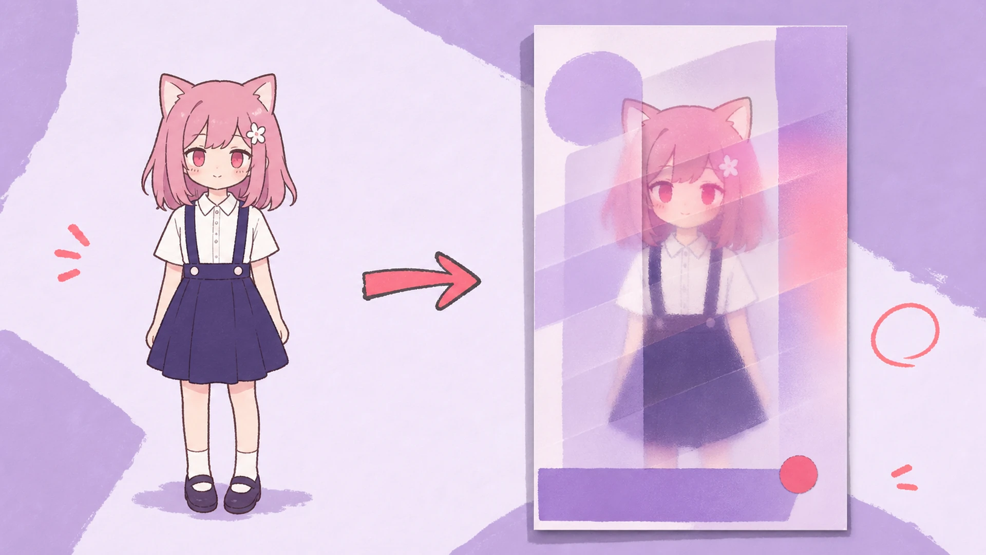 Dale a un solo rostro todo el dramatismo - AI Creador de Pósters Anime Prisma Difuminado
