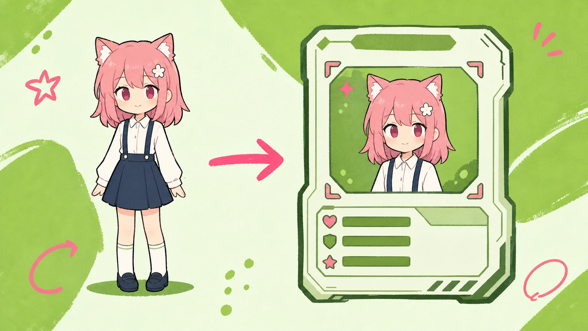De un render a una tarjeta coleccionable - AI Creador de Carnet de Personaje Estilo Gaming