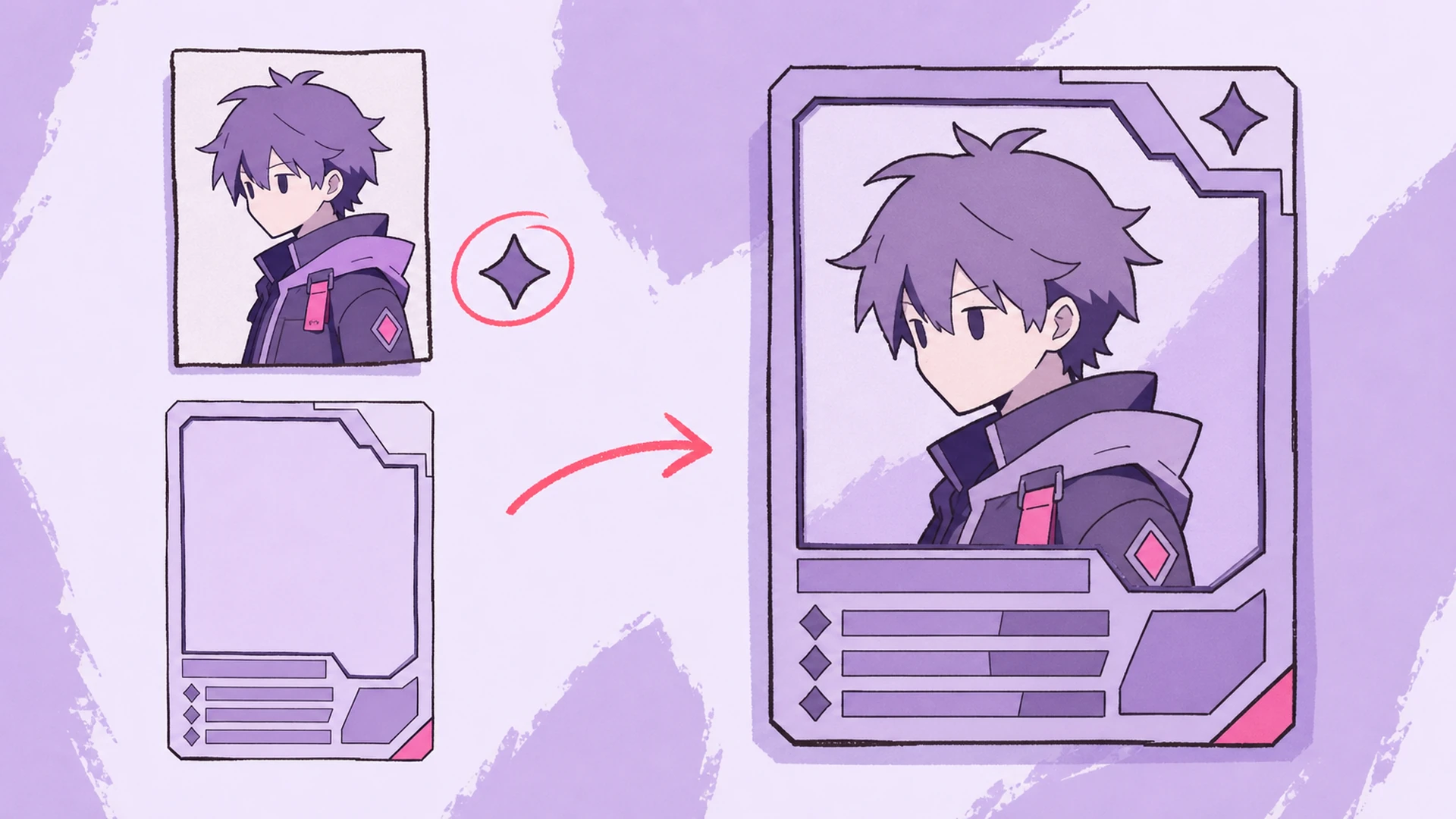 Qué va dentro del marco de la tarjeta - AI Creador de Carnet de Personaje Estilo Gaming