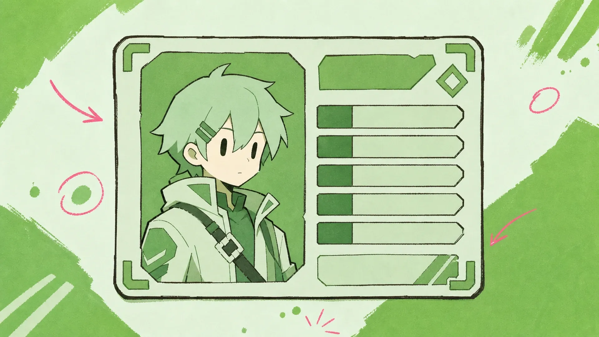 Tarjeta de marca de VTuber - AI Creador de Carnet de Personaje Estilo Gaming