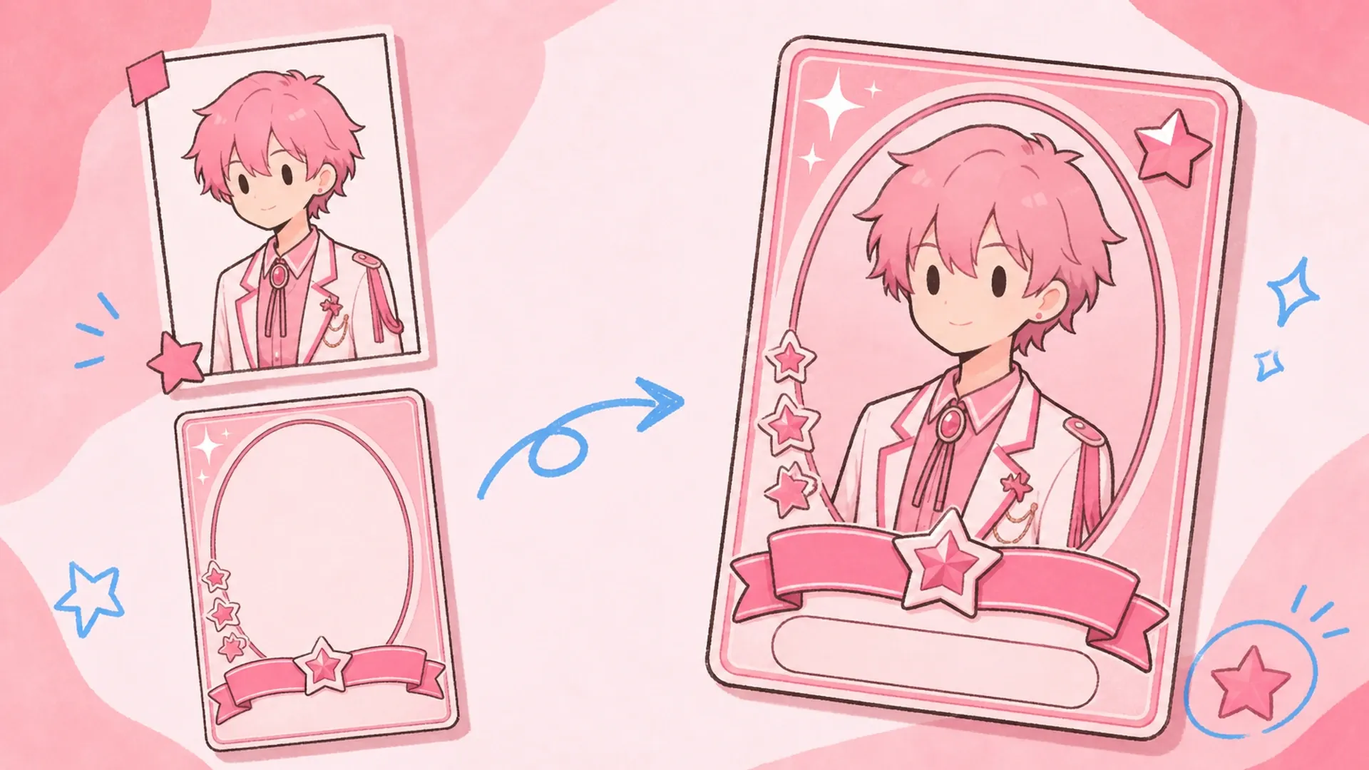 La tarjeta de idol, explicada - AI Creador de Carnet de Personaje Idol