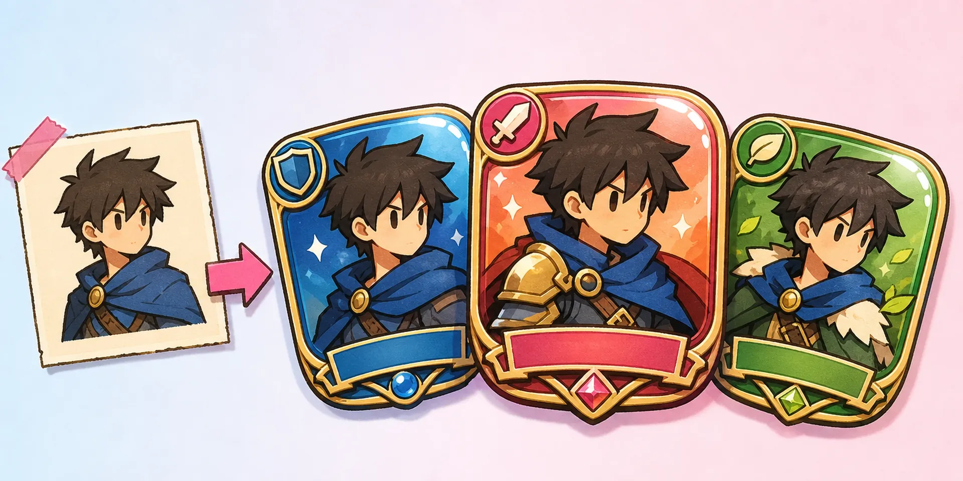 AI Creador de Insignias de Personaje para Juegos Móviles