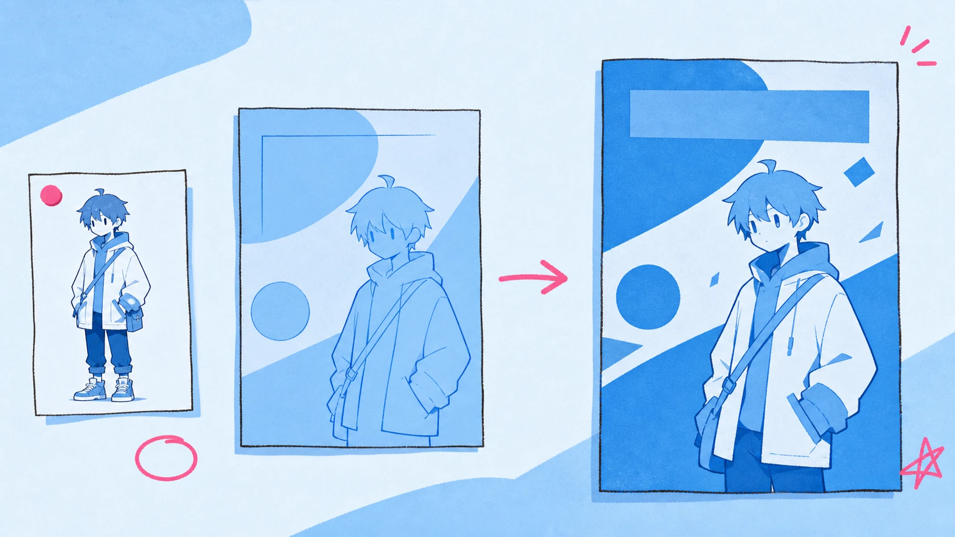 El azul monocromo, explicado - AI Creador de Pósters Anime Monocromo Azul