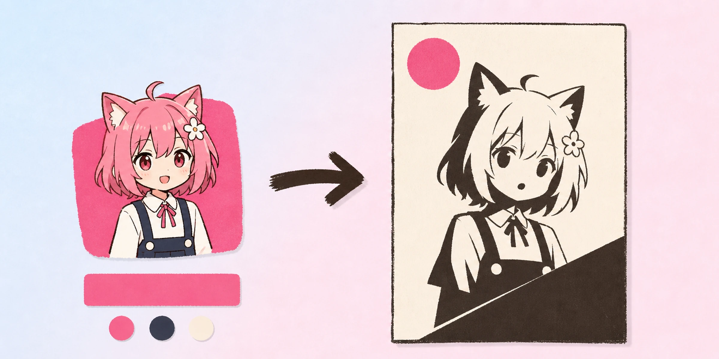 AI Creador de Pósters Anime Monocromo