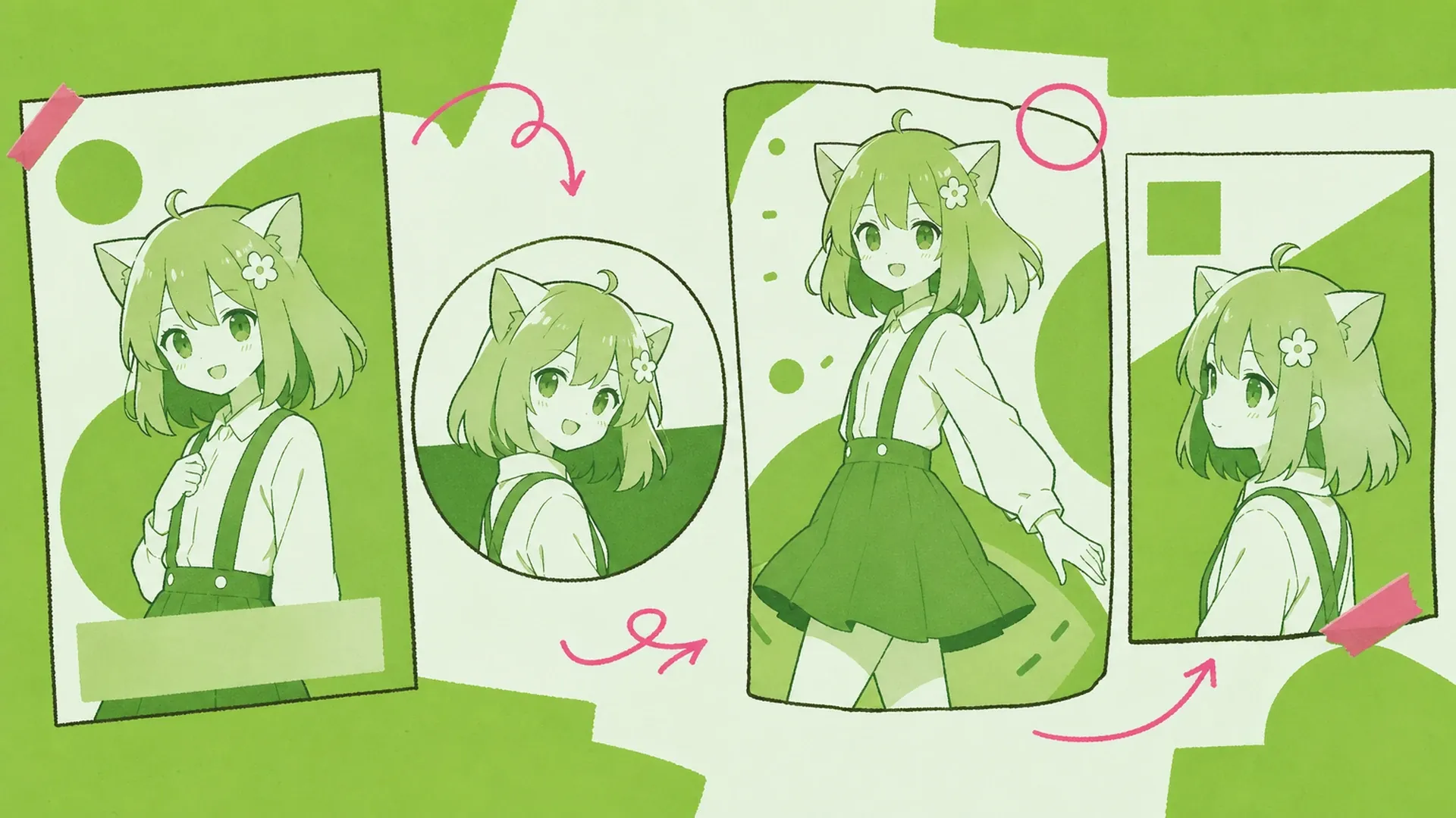 Por qué un solo verde hace el trabajo pesado - AI Creador de Pósters Anime Monocromo Verde