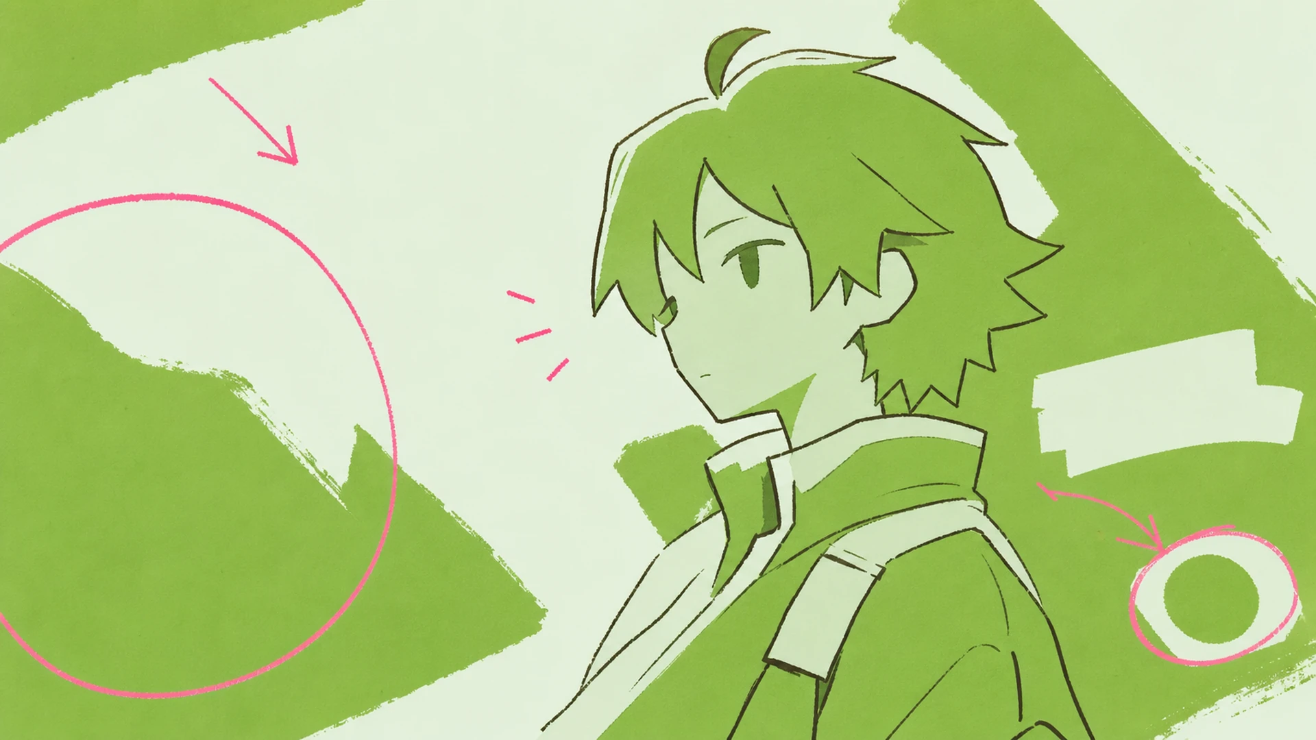 Impresión de ambiente botánico - AI Creador de Pósters Anime Monocromo Verde