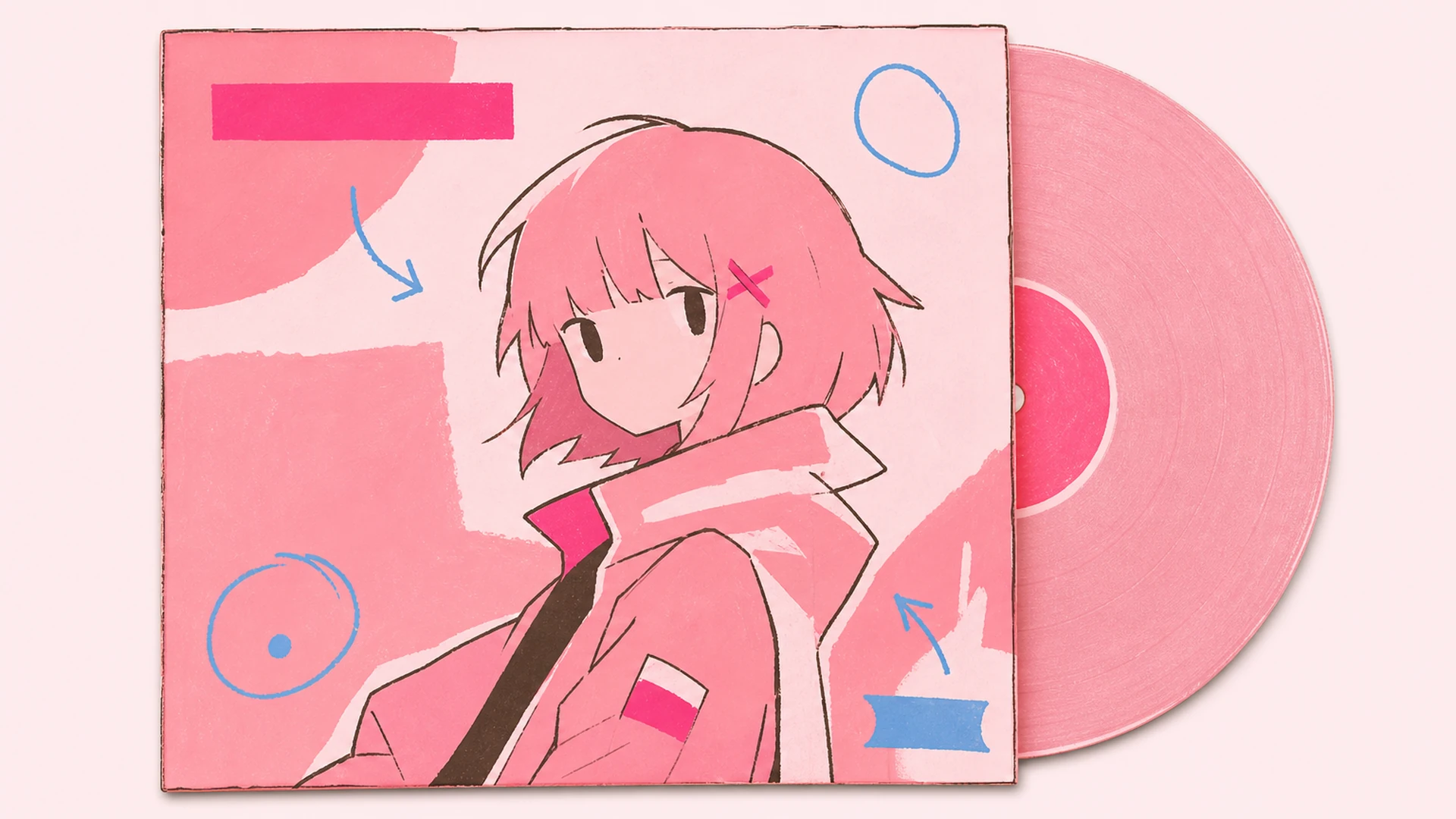 Vintage-Fan-Cover - AI Y2K Anime-Albumcover-Generator