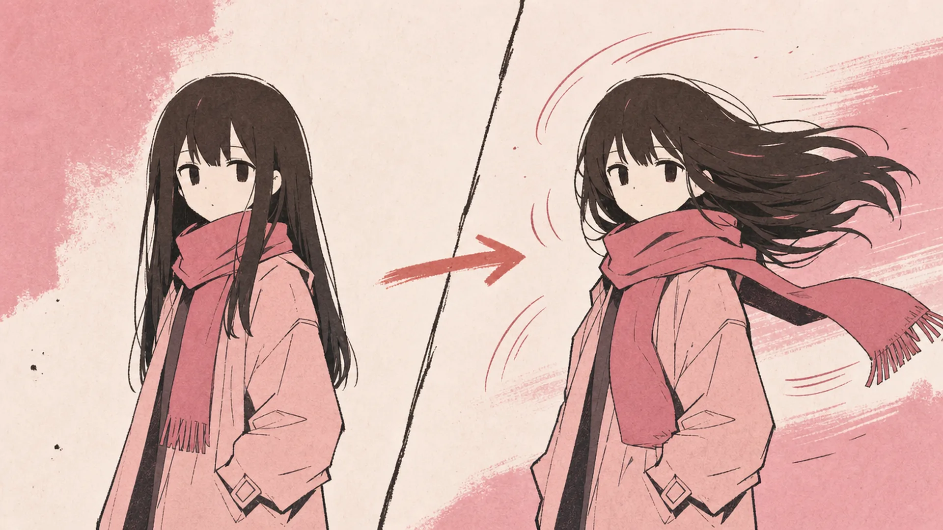 The same illustration side by side, still on the left and moving on the right